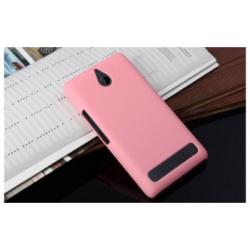 Пластиковый матовый непрозрачный чехол для Sony Xperia E1 Розовый