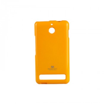 Силиконовый премиум чехол серия Korean Jelly для Sony Xperia E1 Оранжевый