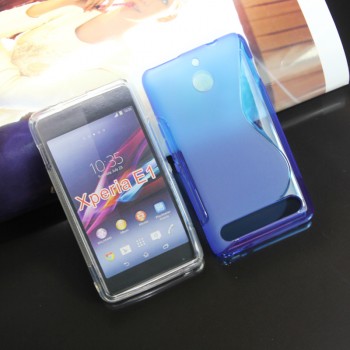Силиконовый чехол S для Sony Xperia E1 Голубой