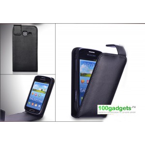 Кожаный чехол книжка для Samsung Galaxy Trend 2 II Duos Черный