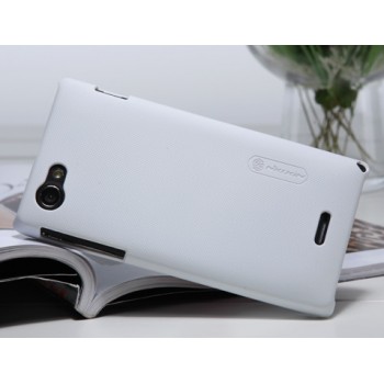 Чехол пластиковый матовый премиум для Sony Xperia J ST26i Белый
