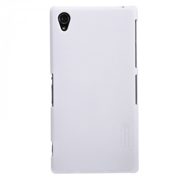 Пластиковый матовый чехол премиум для Sony Xperia Z1 Белый