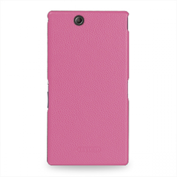 Накладка кожаная Back Cover (нат. кожа) для Sony Xperia Z Ultra розовая