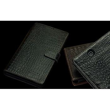 Кожаный чехол портмоне (нат. кожа крокодила) для Sony Xperia Z Ultra Черный