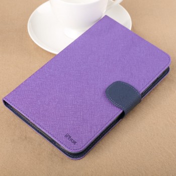 Чехол подставка с внутренними отсеками на силиконовой основе для Samsung Galaxy Tab 3 Lite Фиолетовый