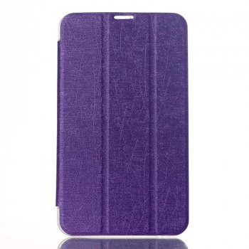 Текстурный чехол флип подставка сегментарный на пластиковой полупрозрачной основе для ASUS FonePad 7 Фиолетовый
