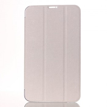 Текстурный чехол флип подставка сегментарный на пластиковой полупрозрачной основе для ASUS FonePad 7 Белый