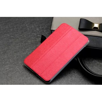 Текстурный чехол флип подставка сегментарный на пластиковой полупрозрачной основе для Acer Iconia Tab 7 A1-713 Красный