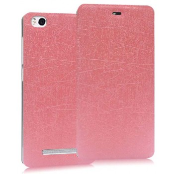 Текстурный чехол флип подставка на присоске для Xiaomi Mi4c Розовый