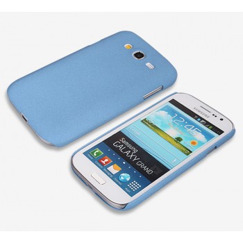 Пластиковый матовый чехол с повышенной шероховатостью для Samsung Galaxy Grand Голубой