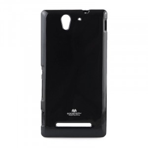 Силиконовый непрозрачный чехол для Sony Xperia C3 Черный