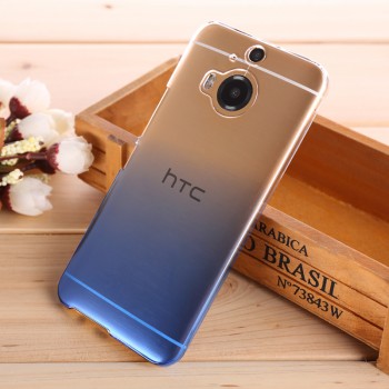Пластиковый градиентный полупрозрачный чехол для HTC One M9+ Синий