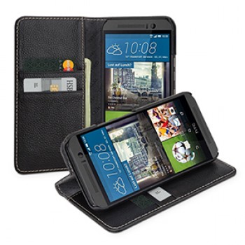 Кожаный чехол портмоне подставка (нат. кожа) для HTC One M9