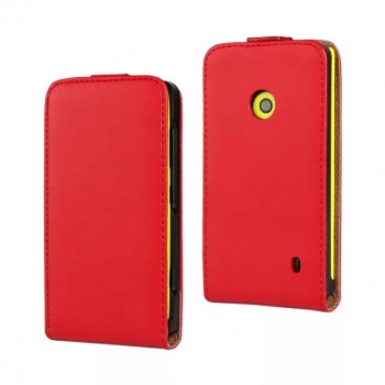 Чехол вертикальная книжка на пластиковой основе с магнитной застежкой для Nokia Lumia 520 Красный