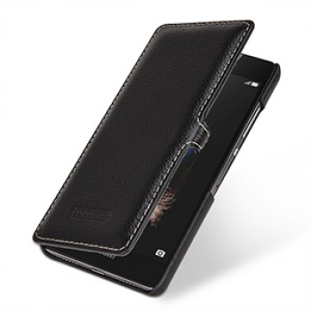 Кожаный чехол горизонтальная книжка (нат. кожа) с защелкой для Huawei P8 Lite