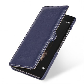 Кожаный чехол горизонтальная книжка (нат. кожа) с защелкой для Huawei P8 Lite