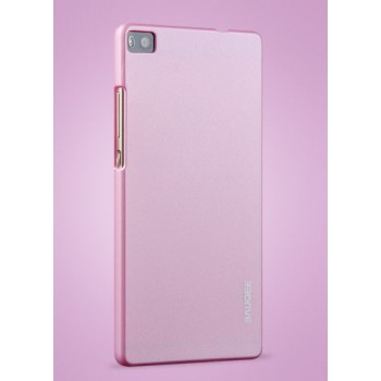Пластиковый матовый непрозрачный чехол для Huawei P8 Розовый