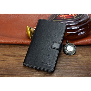 Кожаный чехол портмоне (нат. кожа) для Huawei MediaPad X2 Черный