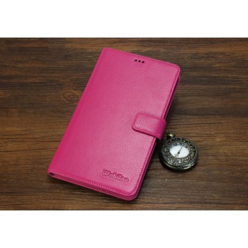 Кожаный чехол портмоне (нат. кожа) для Huawei MediaPad X2 Пурпурный