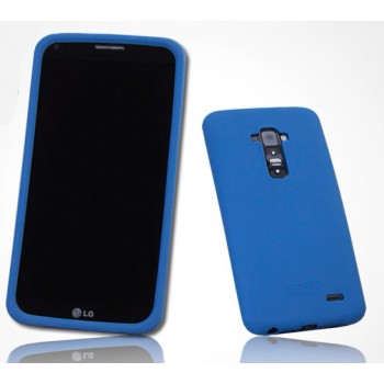 Премиум софт-тач силиконовый чехол для LG G Flex Синий