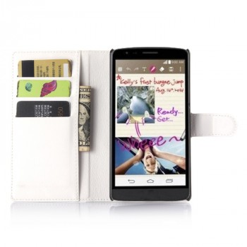 Чехол портмоне подставка с защелкой для LG G4 Stylus Белый