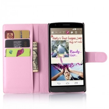 Чехол портмоне подставка с защелкой для LG G4 Stylus Розовый