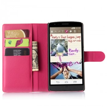 Чехол портмоне подставка с защелкой для LG G4 Stylus Пурпурный
