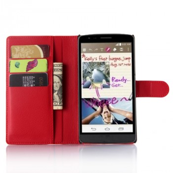 Чехол портмоне подставка с защелкой для LG G4 Stylus Красный