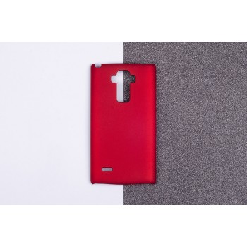 Пластиковый матовый непрозрачный чехол для LG G4 Stylus Красный