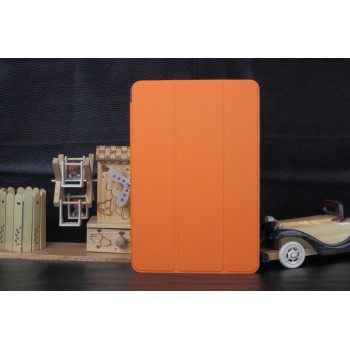 Текстурный чехол флип подставка сегментарный на пластиковой полупрозрачной основе для Samsung Galaxy Tab A 8 Оранжевый