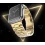 Эксклюзивный премиум браслет из нержавеющей гипоаллергенной ювелирной стали трехсегментный с отделкой золотом 18к (750-я проба) для Apple Watch 38мм