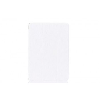 Текстурный чехол флип подставка сегментарный на пластиковой полупрозрачной онснове для Samsung Galaxy Tab E 9.6 Белый