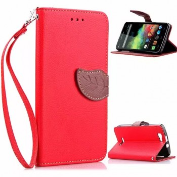 Дизайнерский чехол портмоне подставка с магнитной защелкой для Explay Fresh Красный