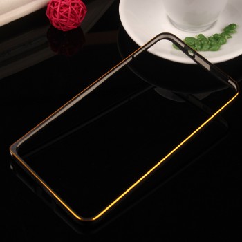 Металлический бампер с золотой окантовкой для Asus Zenfone 2 5 Черный