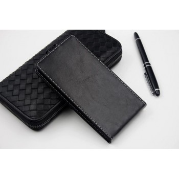 Клеевой чехол вертикальная книжка с магнитной застежкой и внутренним карманом для Megafon Login+ Черный