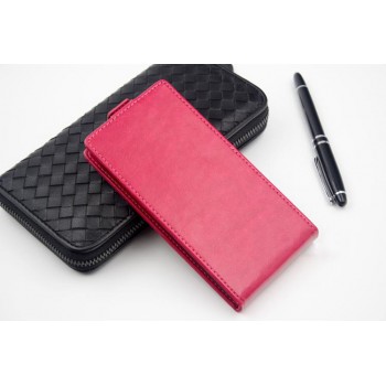 Клеевой чехол вертикальная книжка с магнитной застежкой и внутренним карманом для Megafon Login+ Пурпурный