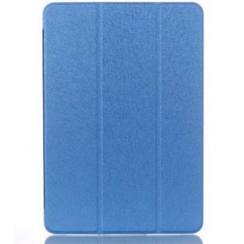 Текстурный чехол флип подставка сегментарный на пластиковой полупрозрачной основе для Samsung Galaxy Tab A 9.7 Синий