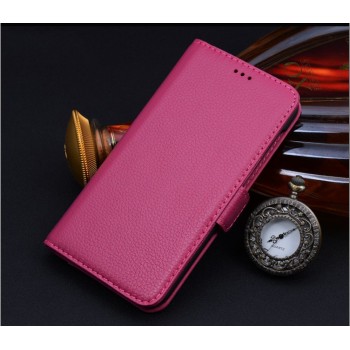 Кожаный чехол портмоне подставка (нат. кожа) для Blackberry Leap Пурпурный