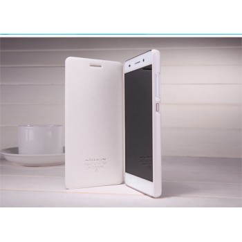 Чехол флип на пластиковой нескользящей матовой основе для Huawei Honor 4C Белый