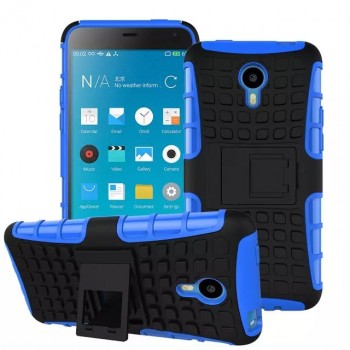 Силиконовый чехол экстрим защита со встроенной ножкой-подставкой для Meizu M1 Note Синий