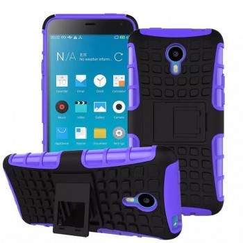Силиконовый чехол экстрим защита со встроенной ножкой-подставкой для Meizu M1 Note Фиолетовый