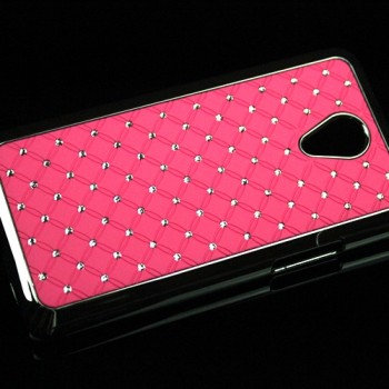 Пластиковый чехол со стразами для Meizu M1 Note Розовый