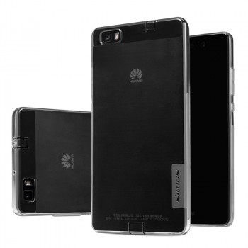 Силиконовый матовый полупрозрачный чехол для Huawei P8 Lite Серый