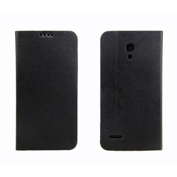 Чехол флип подставка на силиконовой основе с внутренним карманом для Alcatel One Touch Pop 2 (5) Черный
