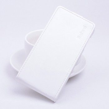 Чехол вертикальная книжка на клеевой основе с магнитной застежкой для Highscreen Spider Белый