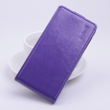 Чехол вертикальная книжка на клеевой основе с магнитной застежкой для Highscreen Spider Фиолетовый
