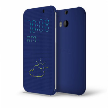 Точечный чехол смарт флип с функциями оповещения для HTC One M8 Синий