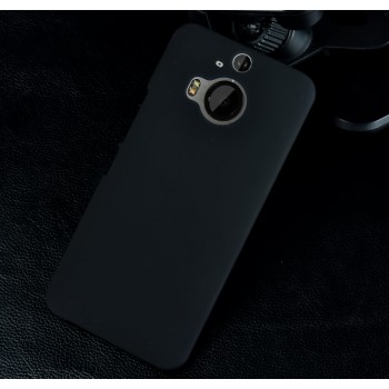 Пластиковый матовый металлик чехол для HTC One M9+ Черный