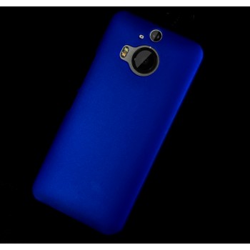 Пластиковый матовый металлик чехол для HTC One M9+ Синий