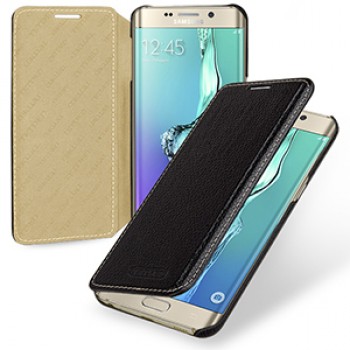 Кожаный чехол горизонтальная книжка (нат. кожа) для Samsung Galaxy S6 Edge Plus